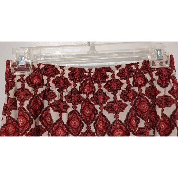 Vero Moda Red Geometric Print Tiered Maxi Skirt Elastic Waist Size Small - Picture 3 of 11